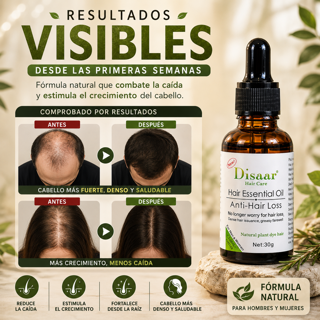Aceite Profesional Anticaida Y Crecimiento Disaar