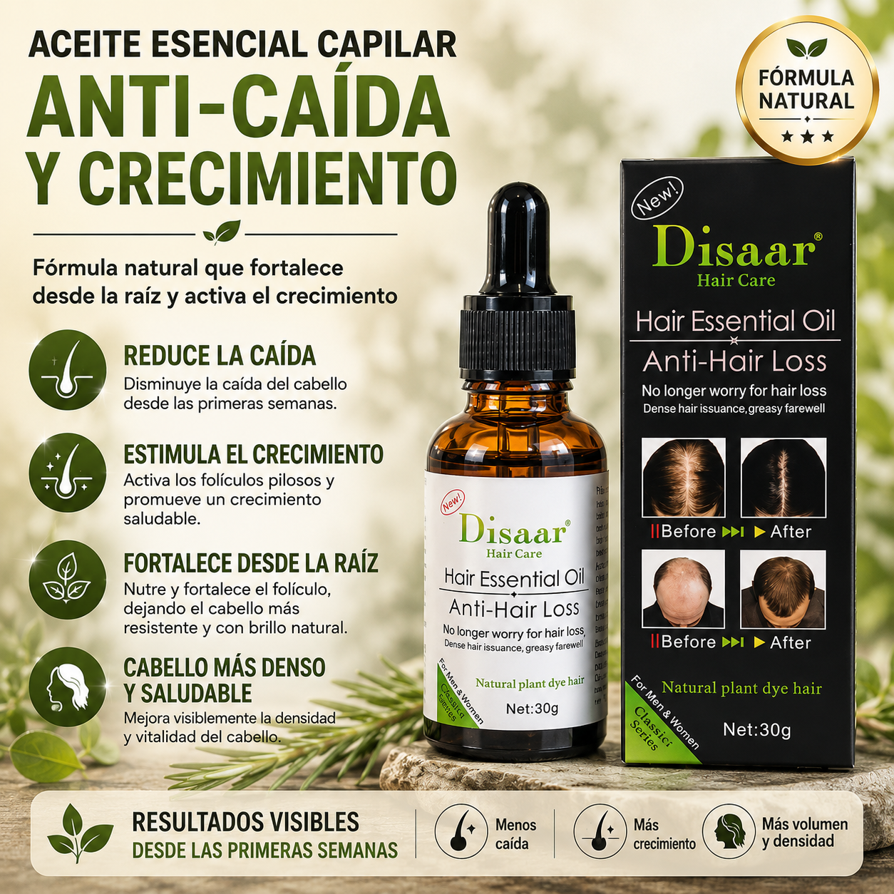 Aceite Profesional Anticaida Y Crecimiento Disaar