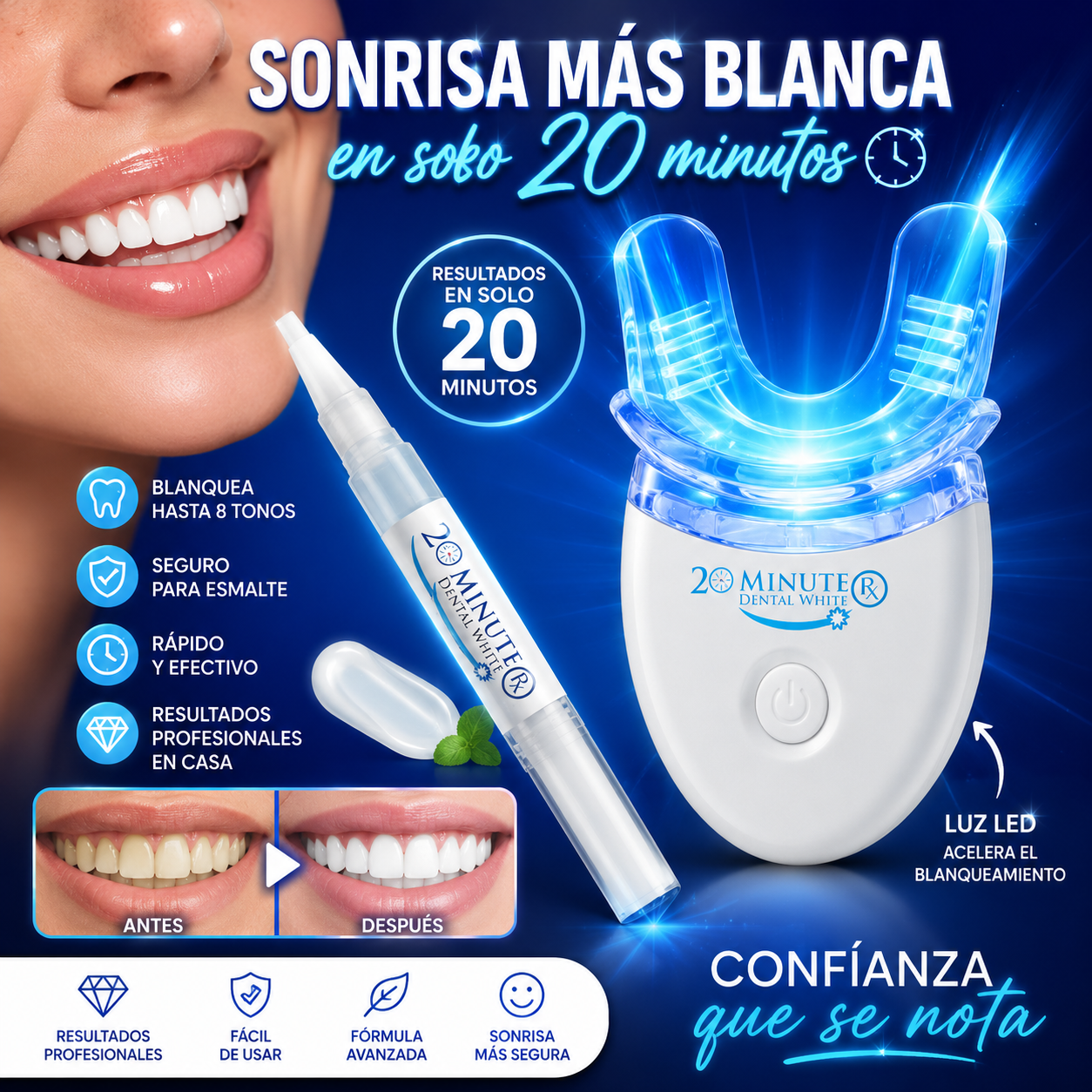 Blanqueador Dental LED 20 Minute White™